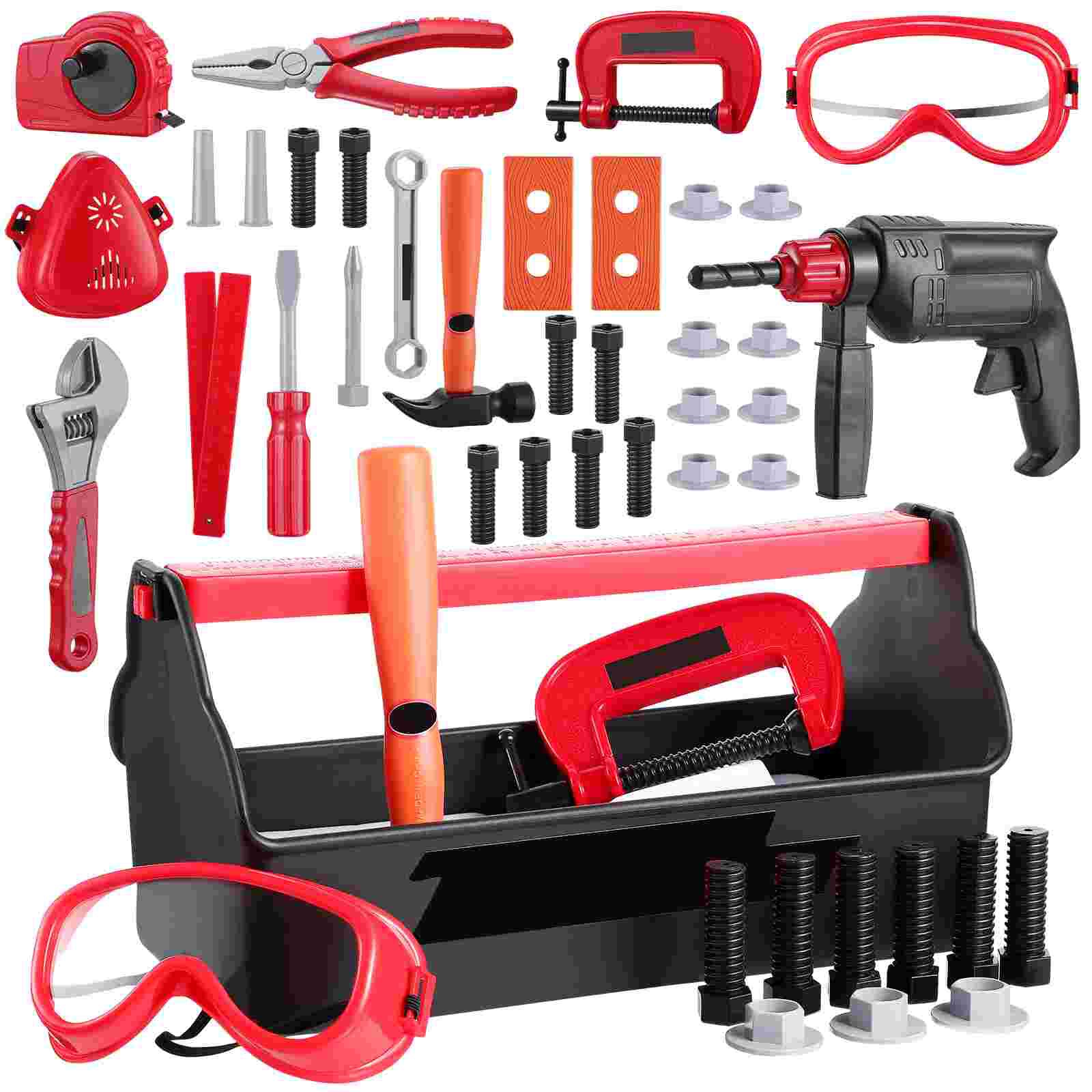 Set di strumenti per la riparazione dei bambini toyviano 33PCS fai finta di giocare Kit di costruzione con cassetta degli attrezzi per bambini regalo per bambini