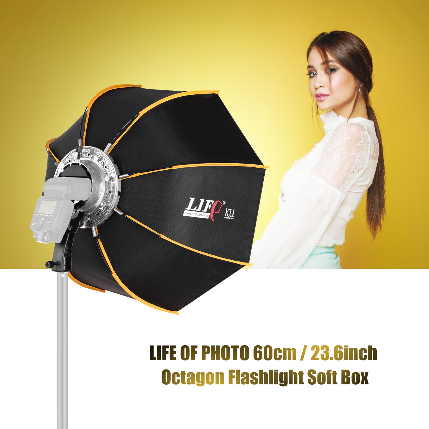 60 cm/23.6 inch Speedlite Zaklamp Soft Box Paraplu Draagbare Outdoor Octagon Softbox voor Godox V Profoto A1 Canon nikon Flash
