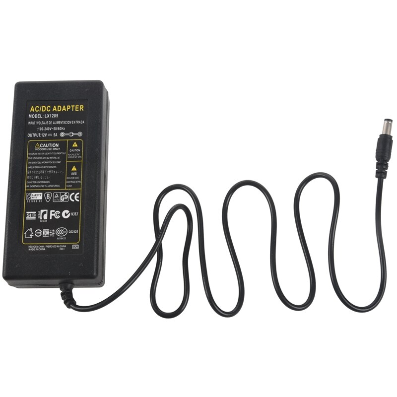 12V 5A 60W Voeding Adapter Voor Led Light Strip Rgb Smd 3528 5050