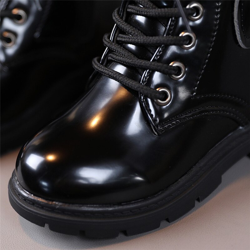 2022 Fshion Children Martin Boots Ankle Lace-up British style Motorcycle Boots Boys Girls Kids Shoes 01B