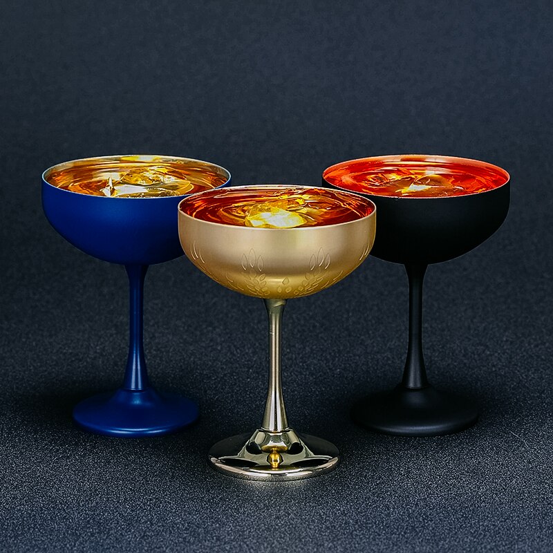 Ætsning martini cocktailglas, rustfrit kobber belagt