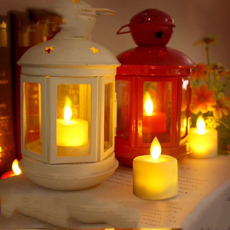 Paquet de 6 bougies chauffe-plat LED rouge ou blanc ménage vela led bougies sans flamme à piles