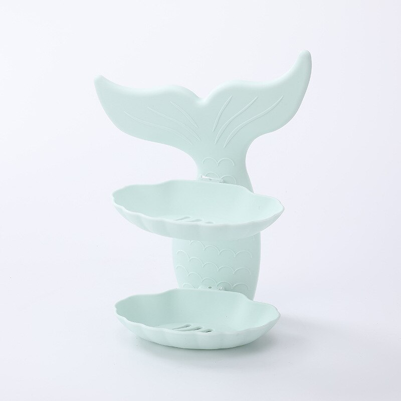 Syrenka kształt podwójna warstwa mydelniczka mydelniczka bez śladu samoprzylepne mydelniczka mydelniczka ścienna akcesoria łazienkowe: B