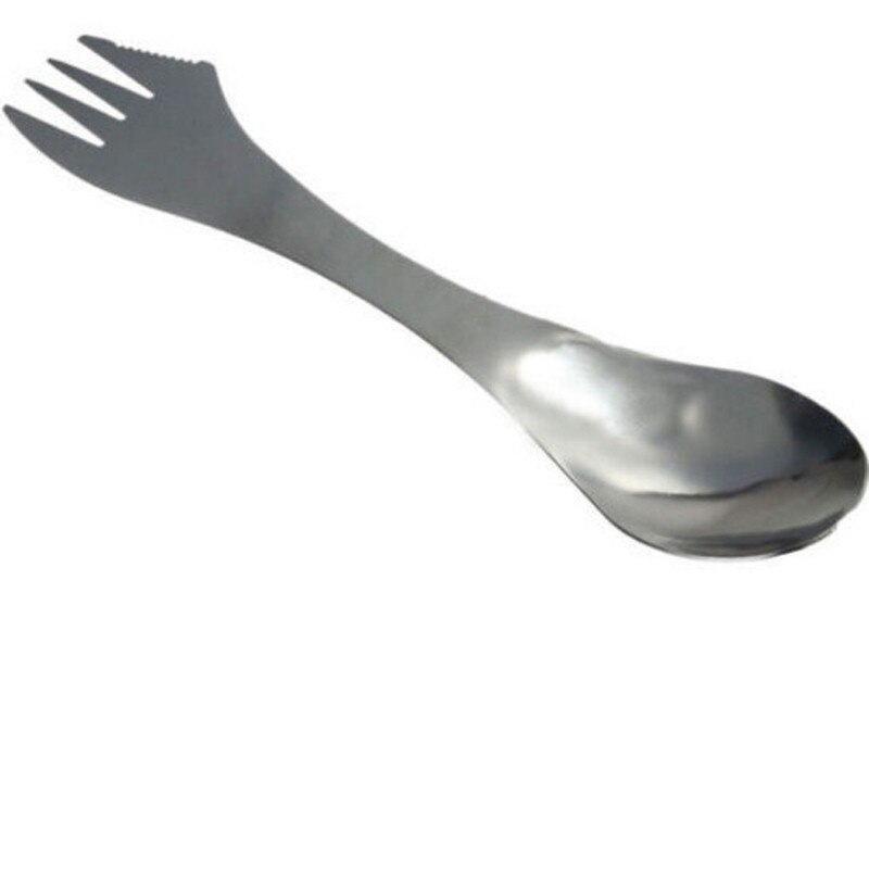 1 Pc 3 In 1 Titanium Vork Lepel Spork Bestek Gebruiksvoorwerp Combo Keuken Outdoor Picknick Servies Roestvrij Staal Vork Lepel: Default Title