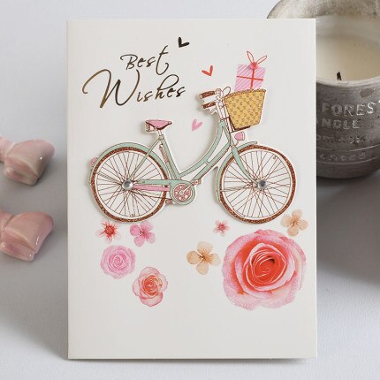 Vintage Flower Greeting Card Multi-purpose Layering Flower Paper Handmade Card