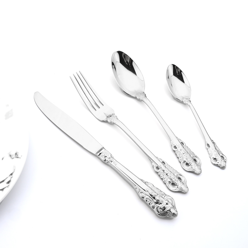 Silver Flatwar Fork Knife Spoon Set Cutlery Tableware 1pc Dinning Table Steel Kitchen Complete Dinner Set for