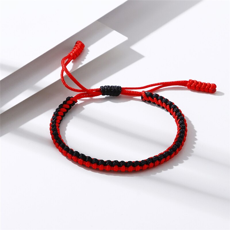 Black Red String Braided Couple Bracelet Woven Knots Lucky Rope Bracelets Bangles Men Women Anniversary Jewelry Lover