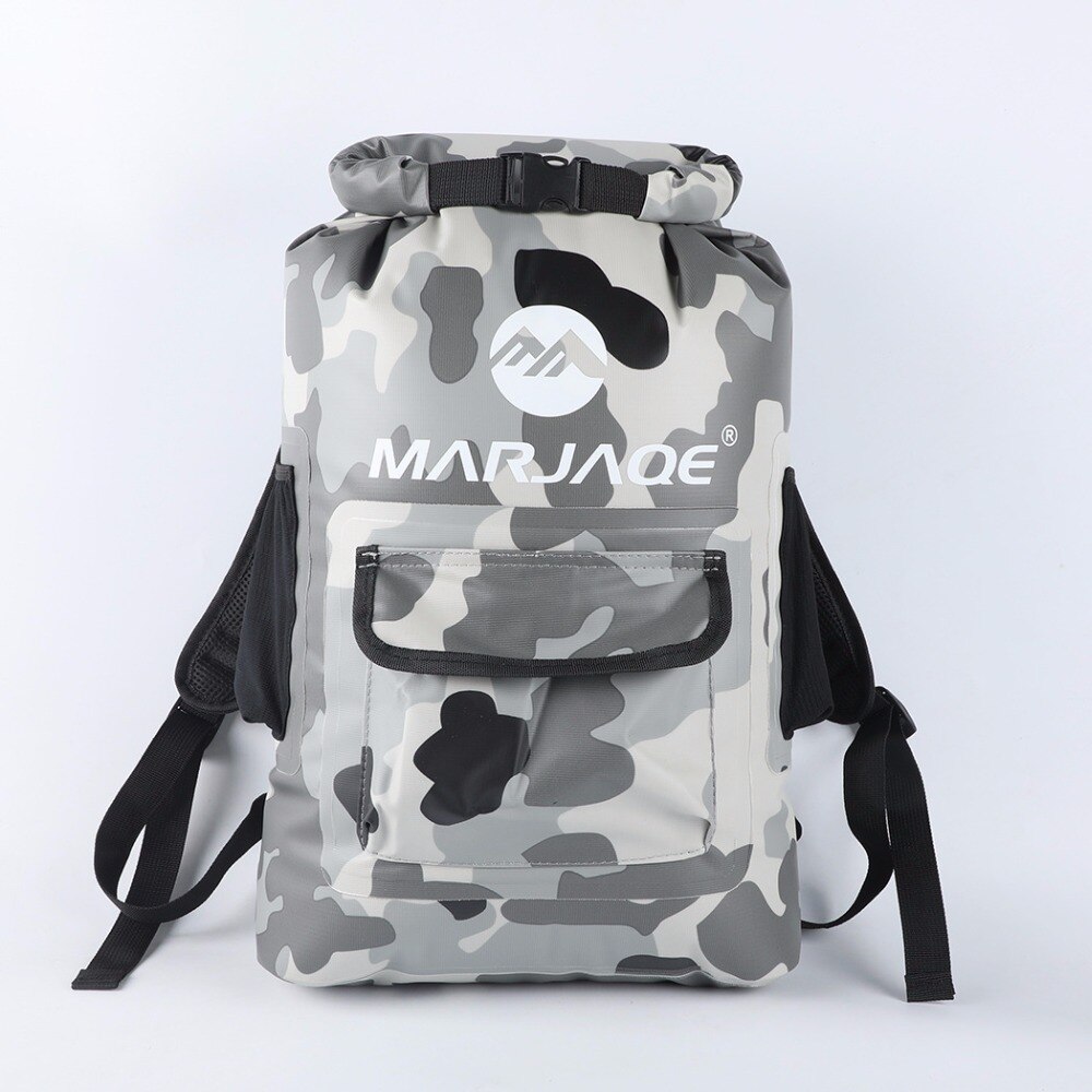 estilo RollTop mochila impermeable 22L arriba bolsa hermética 0,55 MM 500D Lona de PVC acolchado doble correas de hombro