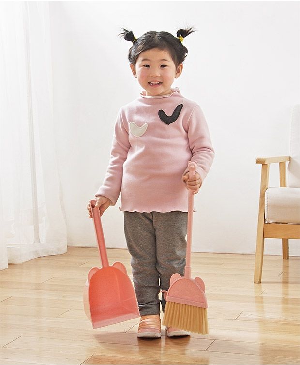 Children's Broom Dustpan Set Mini Baby House Cleaning Combination Soft Plastic Broom Exercise Children's Self-care Ability