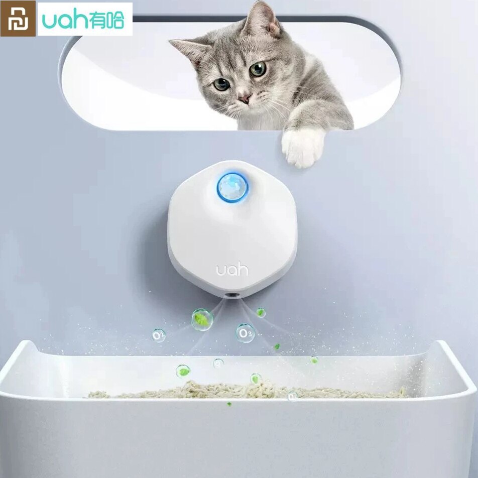 Xiaomi Uah Cat Litter Box Smart Deodorizer 24-hour Smart Monitoring Long Battery Life Positioning Adsorption Pet Smart Deodorize