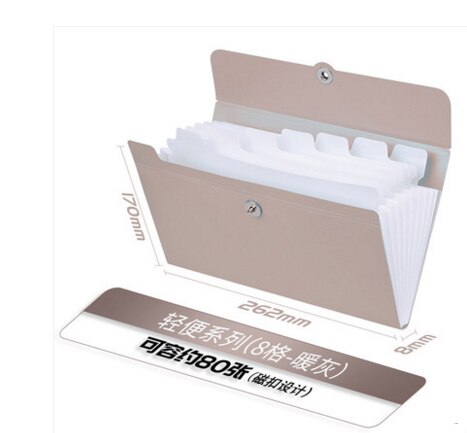 A5 Document Bill Invoice Management Pack Display File Expanding Folder Paper Classification 8grid Package Wallet Filing Products: Warm Gray