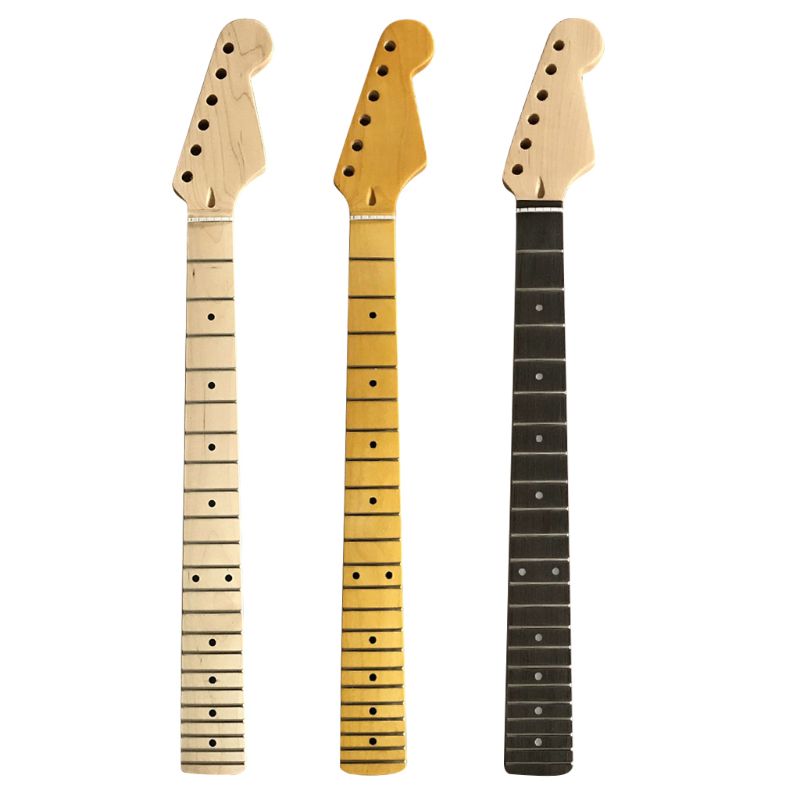 Cuello de guitarra de madera de arce, diapasón de palisandro de borde suave, Kit de mango de guitarra eléctrica,