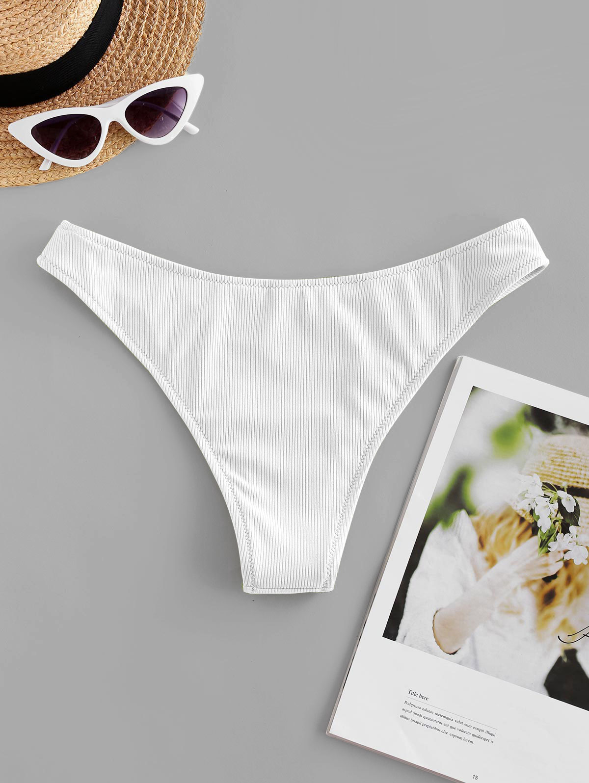 ZAFUL – maillot de bain brésilien pour femmes, culotte de plage, Sexy, rainuré, taille basse, couleur unie, pour l&#39;été