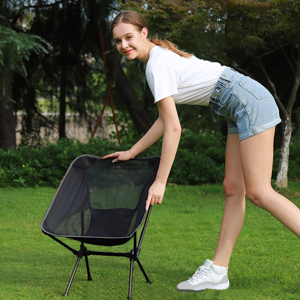 Ultralight Opvouwbare Camping Stoel Rugleuning Stoel Outdoor Outdoor Vissen Aluminiumlegering Draagbare Vissen Carrying