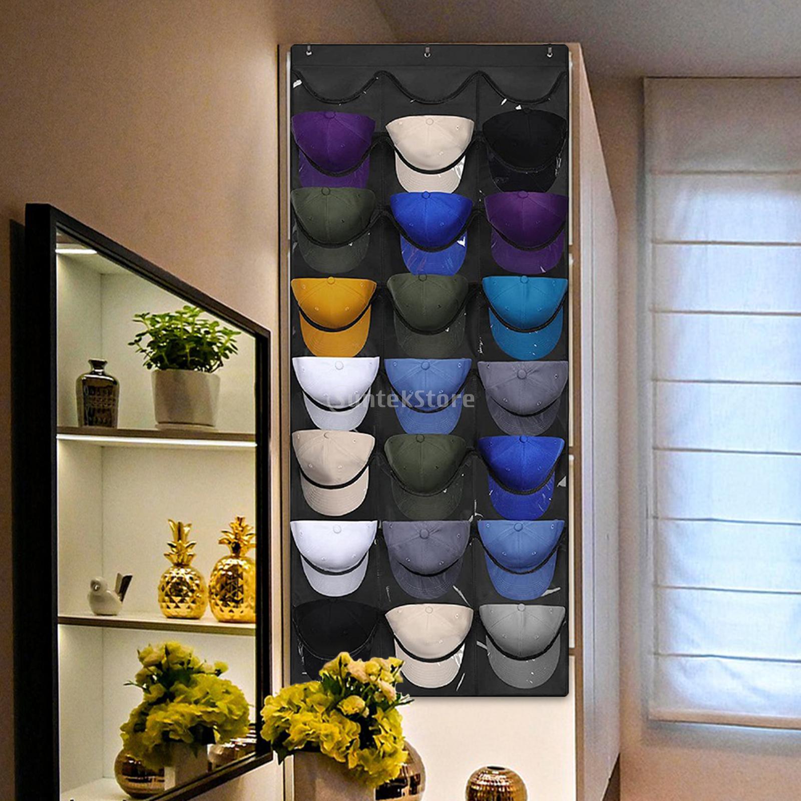Baseball caps stativ skjerf bag kroker 24 klar dør skap henger holder rund oppbevaring hylle hjemme organisator oppbevaring hatteholder