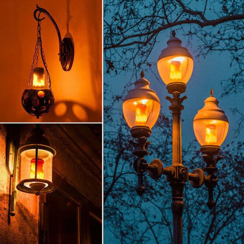 Lampes à flamme effet de feu | Scintillement à intensité de, ampoules pour dîner, décor de maison