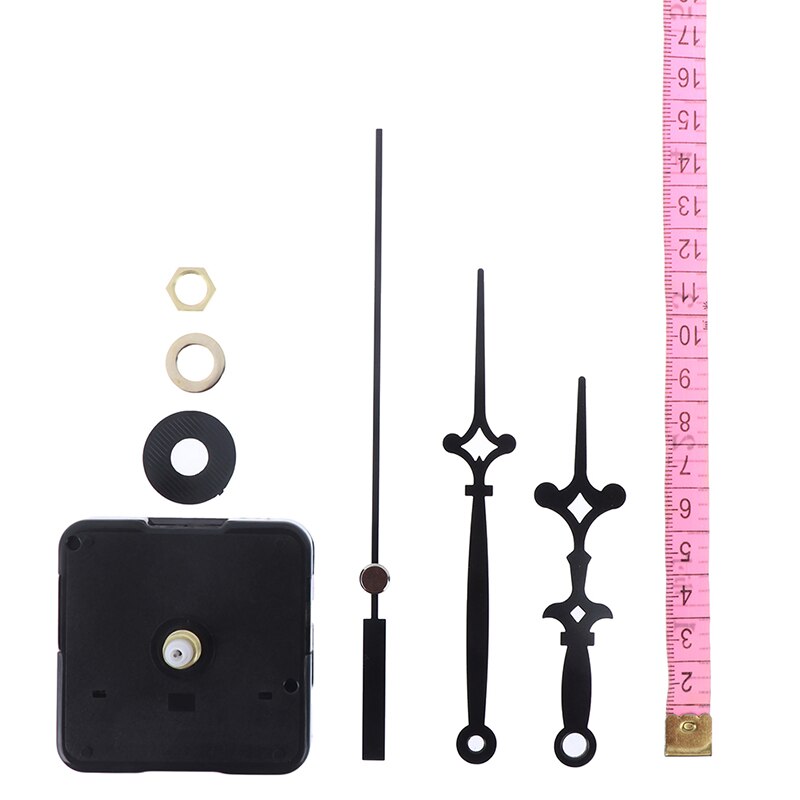 Diy klok holle hart metalen textuur wandklok retro wandklok uurwerk accessoires zwarte wijzers reparatieset: 7