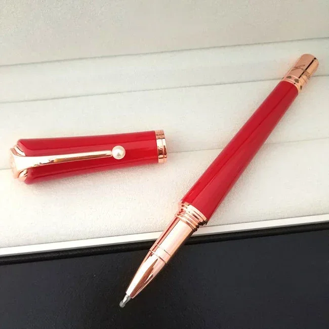 2025 bolígrafo rojo rosa negro oro perla clip Muse Marilyn Monroe rolller bolígrafos papelería coreana