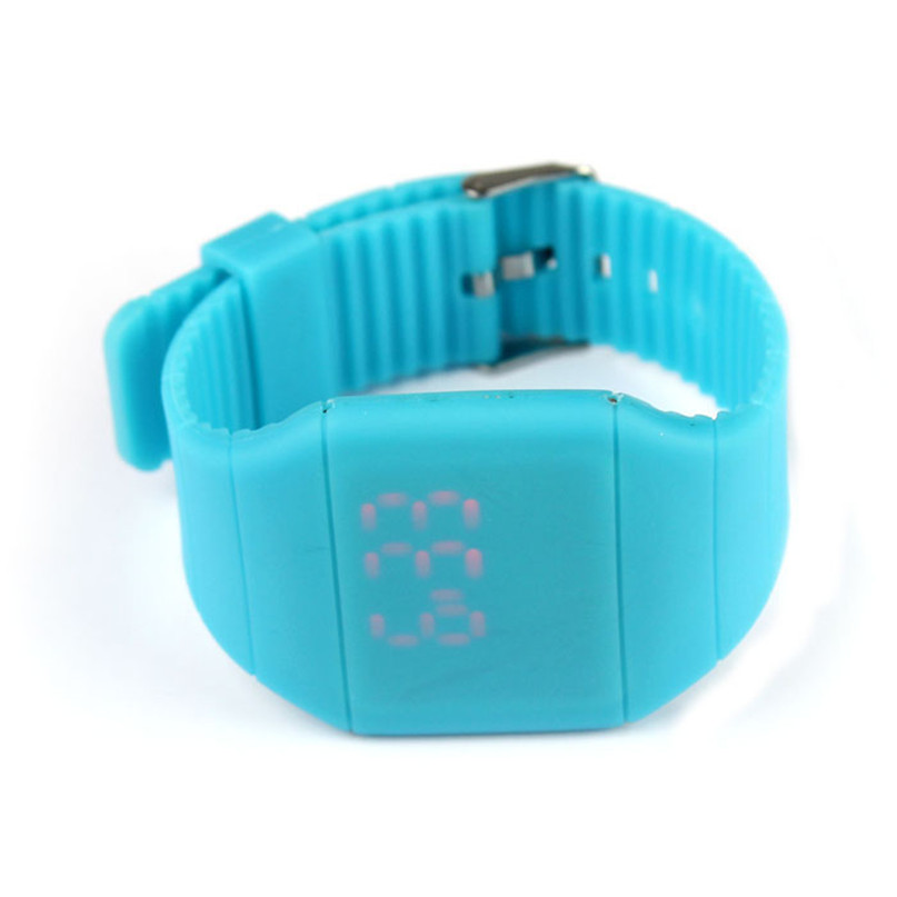 Waterproof Mens Womens Digital LED Touch Sports Silicone Bracelet Wrist Watch eleven colors#4A24FN: Blue