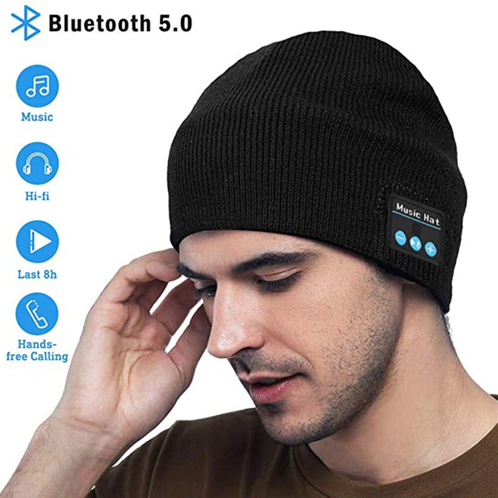 Bluetooth Beanie,Bluetooth Hoed, V5.0 Bluetooth Beanie Hoeden, hand Gratis Draadloze Hoofdtelefoon Beanie Met Bluetooth Speakers Soft Knit