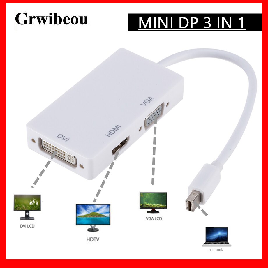 Grwibeou Zubehör Teile zu HDMI/DVI/VGA Display Port Digitale Kabel Adapter für Konverter Kabel Für Apple MacBook luft Pro MDP