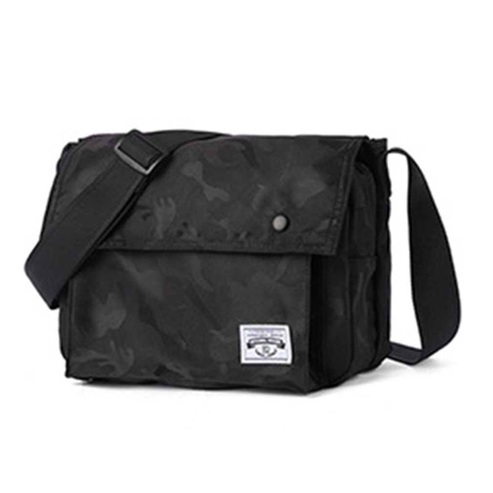 2020 na moda masculina bolsa de ombro à prova dwaterproof água simples moda saco do mensageiro dos homens casual saco do mensageiro dos esportes saco da juventude saco de escola: Camouflage Black S