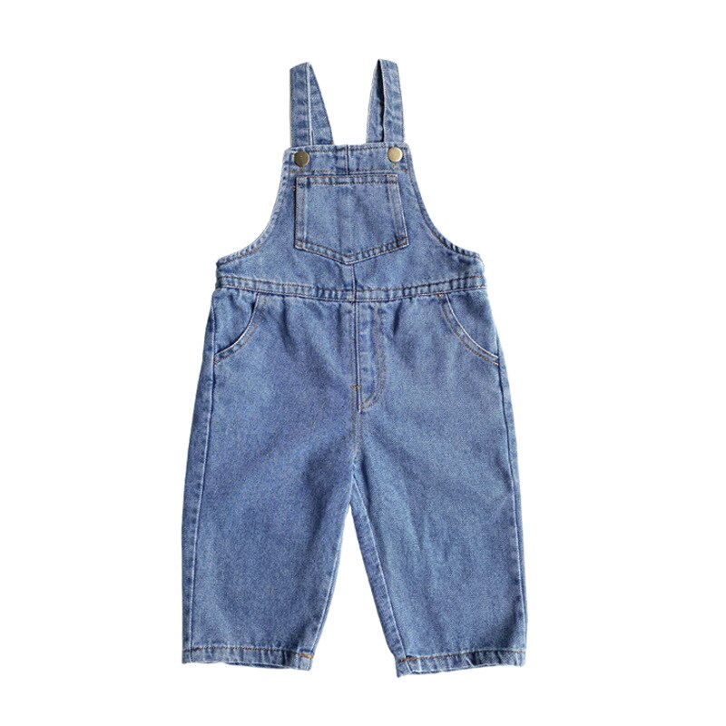 Outono casual bebê meninas e meninos calças de brim moda sólida criança macacão do bebê menino macacão jean 1-6t