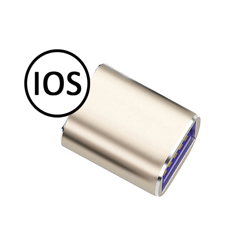 Hembra USB para USB un adaptador de cámara convertidor de datos tarjeta SD de disco U corto OTG para iPhone 12 11 Pro XS MAX XR X 6 6S 7 7 8 Plus: Gold