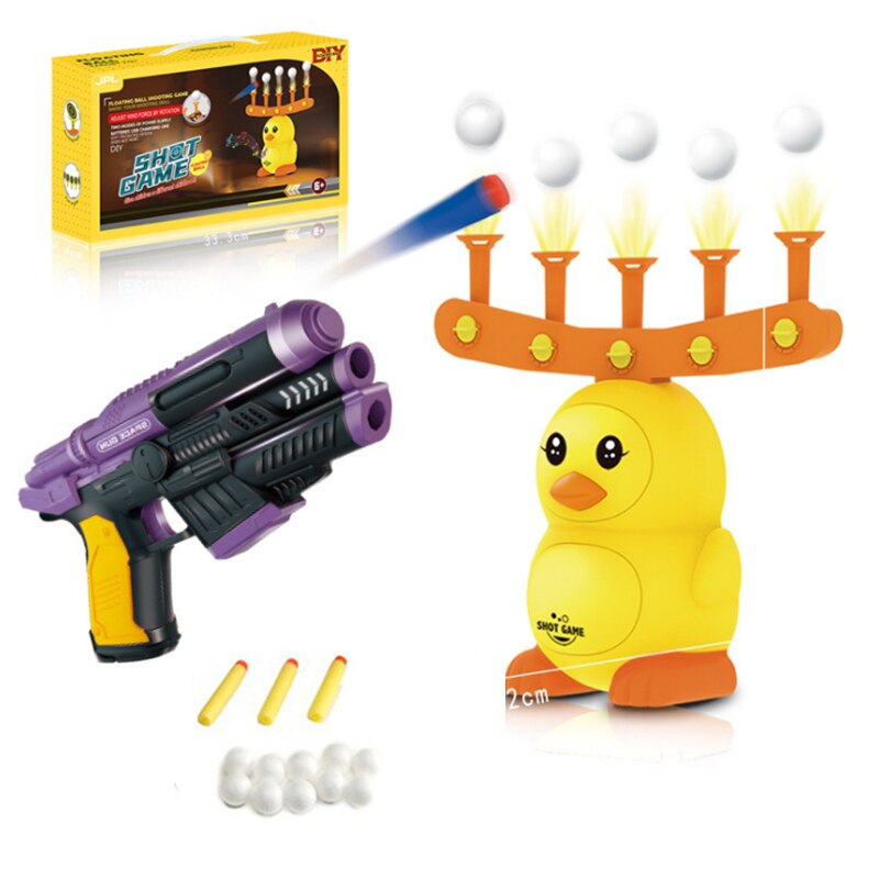 Shooting Games Kit DUCK Electric Floating Dart Target Practice Flying Ball Toys With Floating Ball Gun Toy for Adults Kids: Toy gun D with box