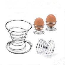 Stainless Steel Spring Wire Tray Boiled Egg Cups Holder Stand Storage Egg Cups Kitchen Breakfast
