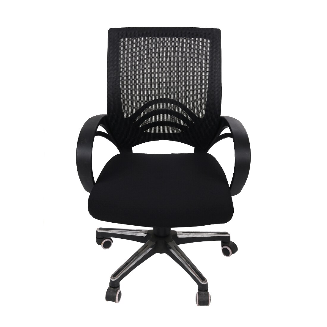 Housse de chaise élastique | Couleur unie, housse extensible pour cuisine bureau, protection de siège, étui pour salle à manger et ordinateur salon: Black / L
