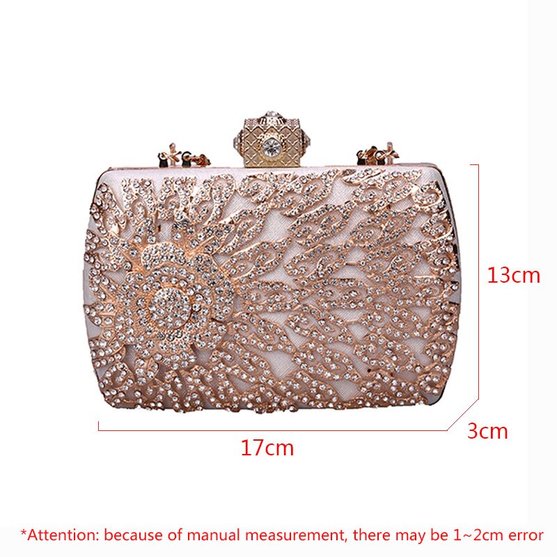 Red Rhinestone Evening bag Bridal Prom Clutch Purse Lady Diamond Wedding Handbags Gold Cross body Party Shoulder Bags FTB197
