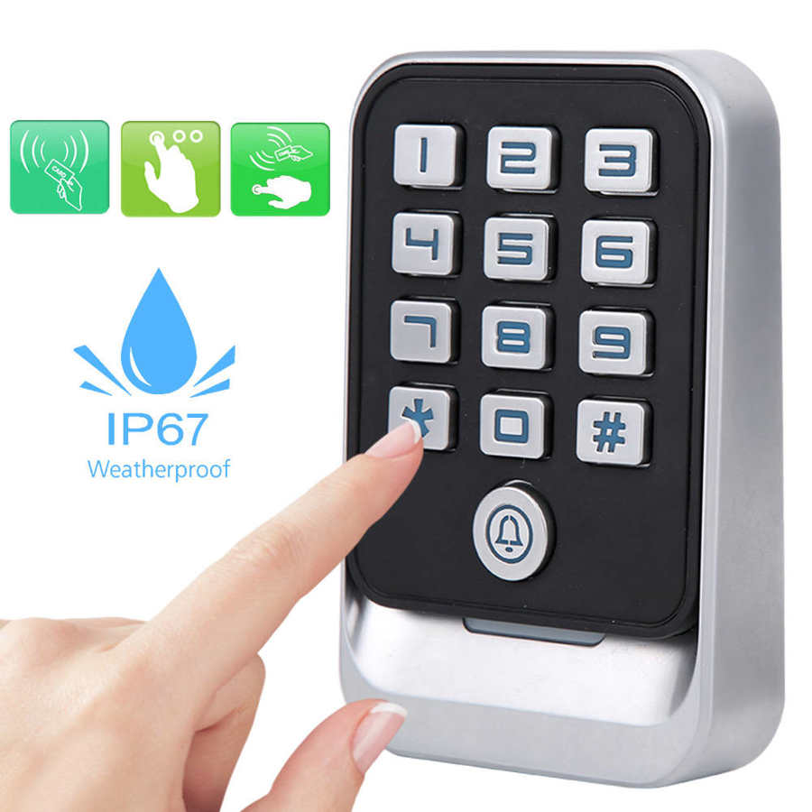 13.56MHz RFID Access Controller Password Card Reader Unlock Wiegand26/34 IP67 Waterproof Backlit Keyboard Access Controller