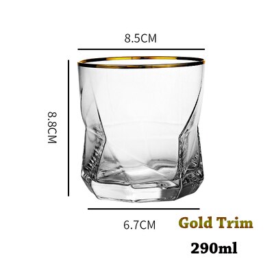 Nordic Geometry Glass, Whisky Glass, Drinking Glass for Water, Milk, Juice: ShortGoodTrim 290ml