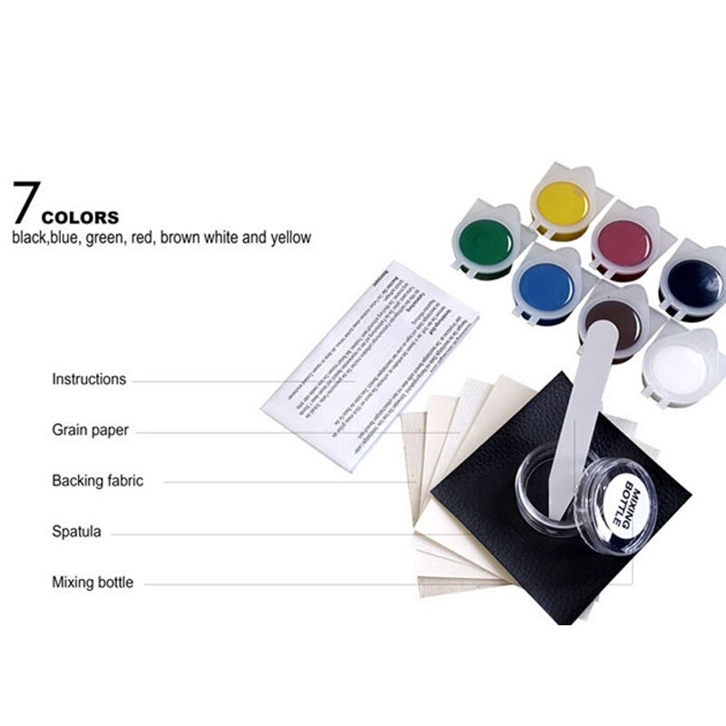 Kit de reparación de vinilo de cuero líquido sin calor, herramienta para asientos de coche, sofás, abrigos, agujeros, rayaduras, NJ88