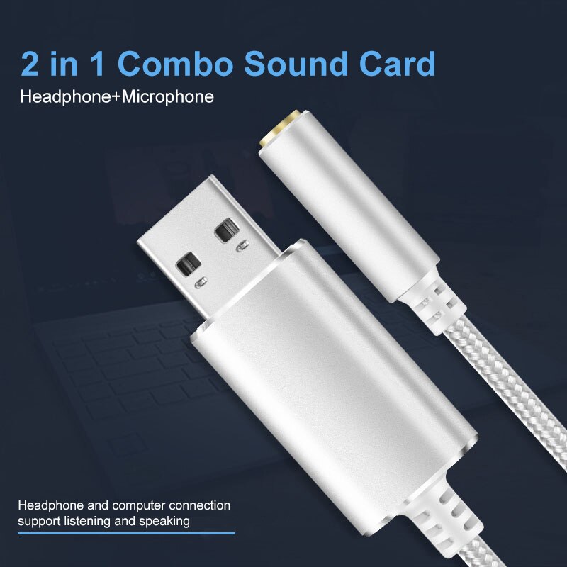 Usb A Naar 3.5Mm Vrouwelijke Audio Adapter Usb Externe Geluidskaart Met 3.5 Jack Hoofdtelefoon Microfoon Voor PS5 4 pc Laptop Hoofdtelefoon Aux