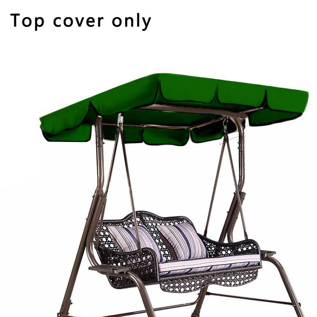 Oxford Cloth Swing Seat Top Cover Waterproof Sunscreen Protector Shed Roof Cover Two-seater/three-seater Swing Shed Outdoor: green1 195X125X15cm