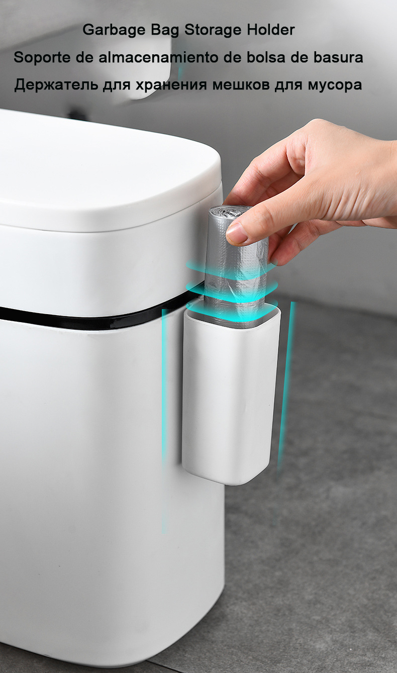 Premium Trash Bin with Lid Large Can Kitchen Basket Household Toilet Waterproof Garbage Waste Narrow Seam Office Container Bins