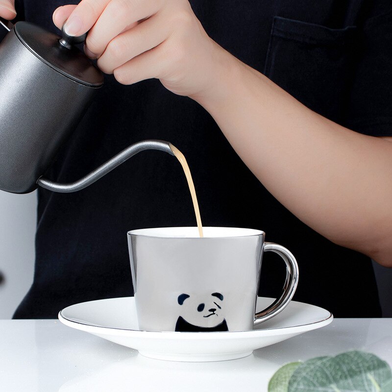 90ml Reflection cup cartoon Panda/Tiger/Deer/Horse cups The Mirror Collection coffee mugs breakfast water bottle