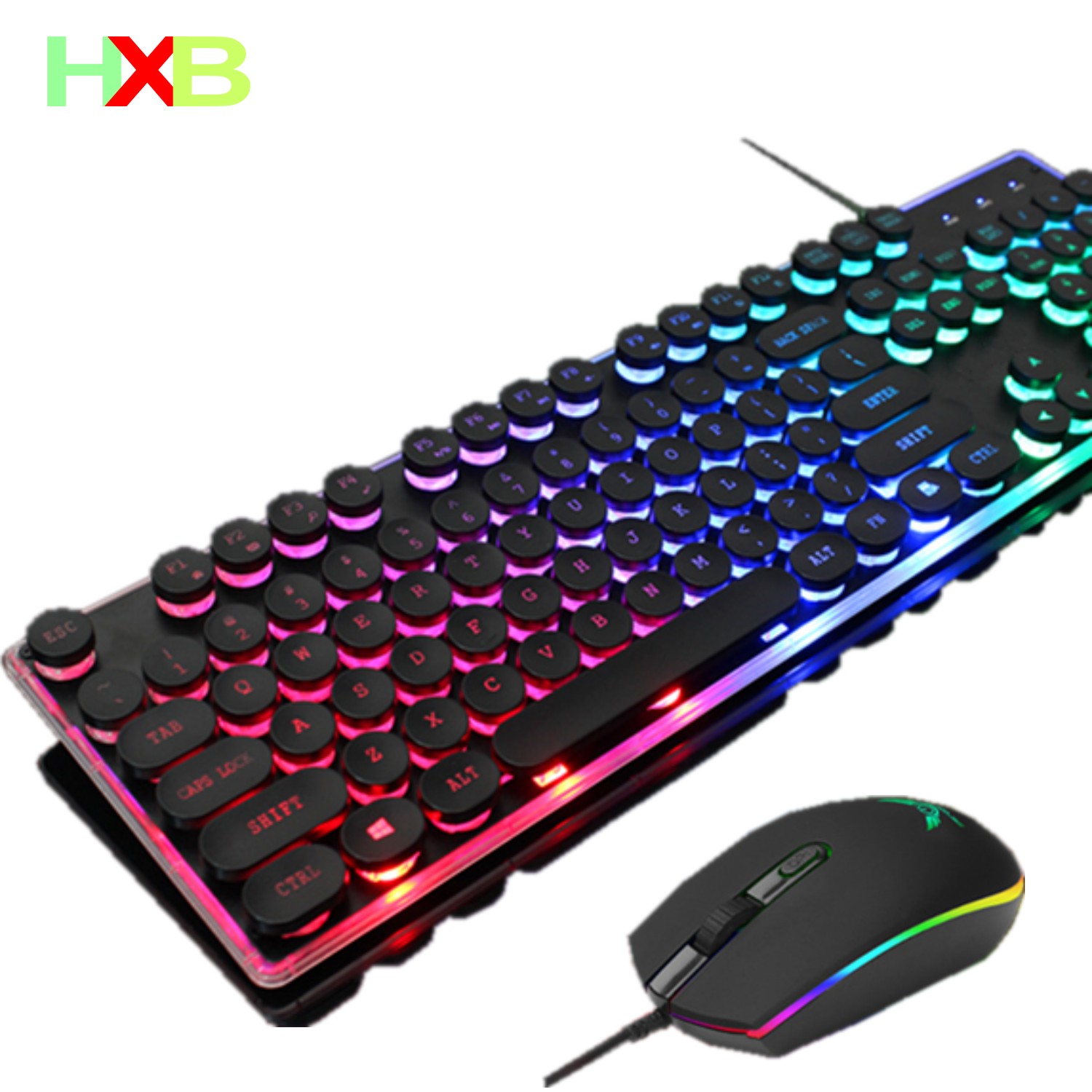 Keyboard Mouse Backlit Gaming Mouse And Keyboard Waterproof Luminous Mouse Keyboard Punk Keyboard And Mouse Combo For PC Gamer