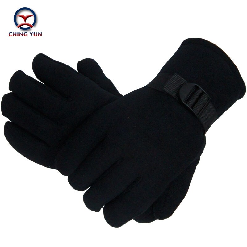 men gloves winter polar fleece black thick cotton mittens outdoor activities soft warm adjustable wrist fleece liningArm sleeve