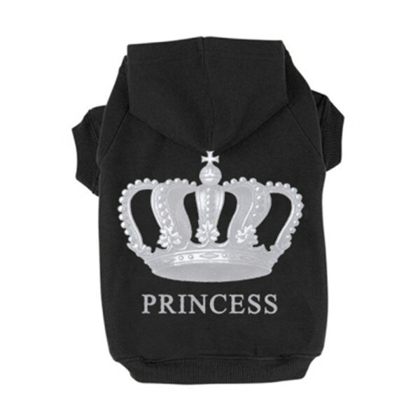 Kroon Hond Hoodie Trui Prinses Gedrukt Hond Huisdier Trui Sweatshirts Herfst Winter Hooded Kleding Honden: B / S