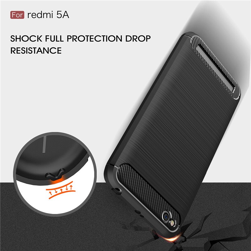 Voor Xiaomi Redmi 5A Case Siliconen Koolstofvezel Zware Schokbestendig Volledige Protector Ingericht Soft Tpu Case Voor Xiaomi Redmi 5A cover