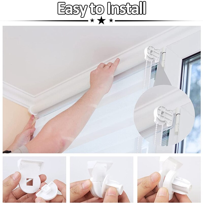 Roller Blind Fittings Kit, Roller Blinds Brackets With Beaded Chain, Curtain Roller Accessories For Windows Replacement