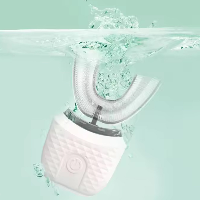 Spazzolino elettrico portatile a forma di U per l'igiene orale di vendita caldo spazzolino elettrico automatico a forma di U da 360 gradi