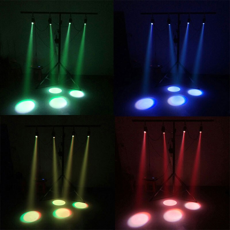 Djworld Spotlight LED RGBW 4in1 Led Pin Spot Beam 10W Lights For Mirror Ball For Dance Floor Disco DJ Party Wedding