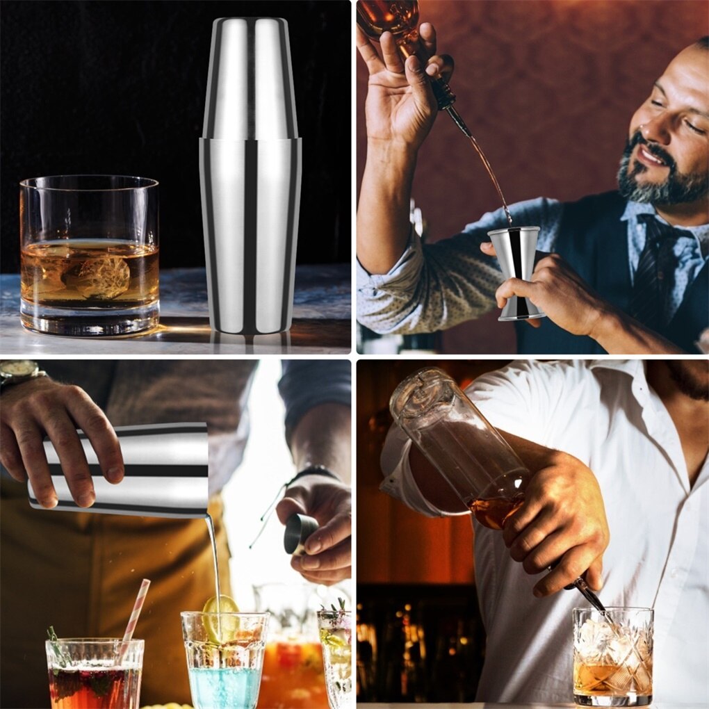 550ML/750ML Storage Stand Stainless Steel Cocktail Shaker Mixer Wine Martini Boston Shaker For Bartender Drink Party Bar Tools