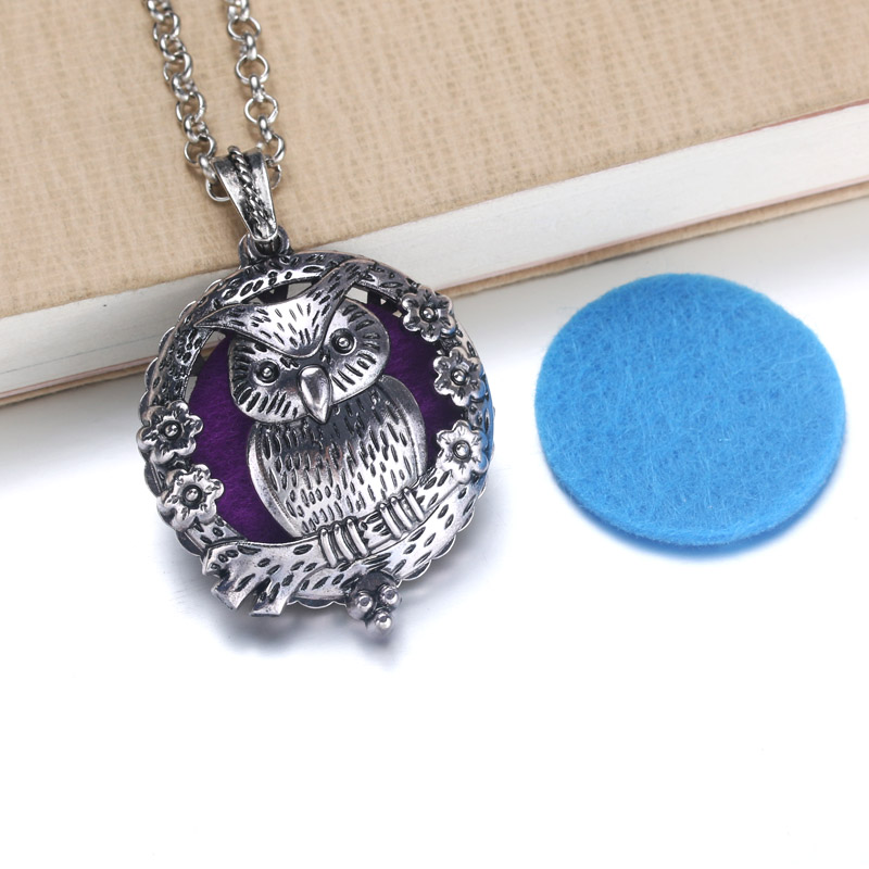 1pc 60cm Vintage Aromatherapy Perfume Essential Oils Diffuser Necklace Locket Necklace Pendant Dream Catcher Necklace 8534: M