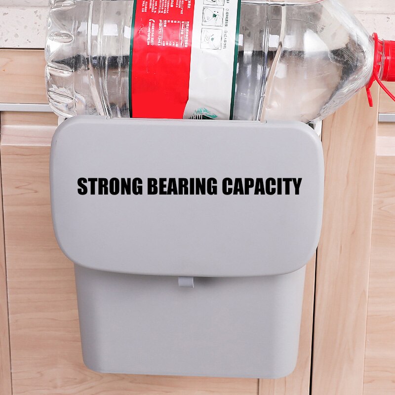 Hanging Trash Can for Kitchen Cabinet Door with Lid Wall Mounted Counter Waste Bin Plastic JDH88