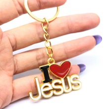 I love Jesus Christus Sleutelhanger Christelijke religieuze sieraden